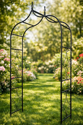Ruddings Wood Metal Garden Arch Arbour Climbing Plants Trellis Flower Support (H)243Cm (W)120Cm (D)36Cm from B&Q