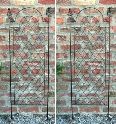 Ruddings Wood Scroll Garden Wall Trellis Climbing Plant Support Frame Black Set Of 2 (H)120Cm from B&Q