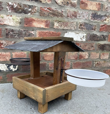 Ruddings Wood Wooden Ground Bird Feeder Table Station Bird Bath Fully Assembled from B&Q