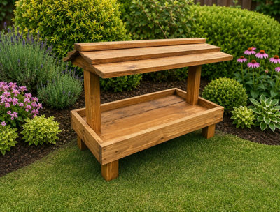 Ruddings Wood Wooden Ground Large Bird Table Seed Feeder Fully Assembled from B&Q