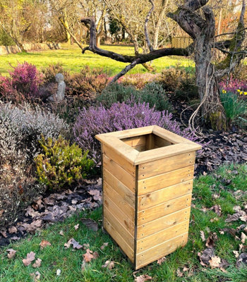 B&Q -  Tall Wooden Garden Planter Patio Entrance 56Cm High