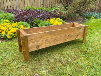 Ruddings Wood Raised Wooden Planter Bed Garden Trough Flower Box (W)95Cm X (H)29Cm from B&Q