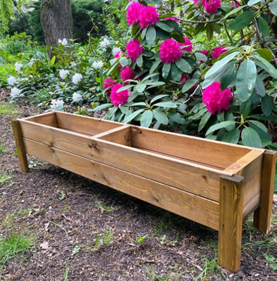Ruddings Wood Wooden Long Raised Planter Trough Flower Pot Basket (W) 125Cm(H)29Cm from B&Q