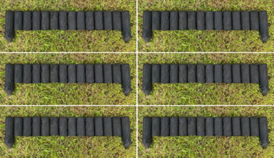 Ruddings Wood Wooden Fixed Panels Log Roll Garden Border Lawn Edging 150mm High Black Pack Of 6 from B&Q