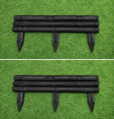 Ruddings Wood Wooden Garden Black Flower Border Lawn Edging Horizontal Panels Log Panel (H)210mm High Pack Of 2 from B&Q