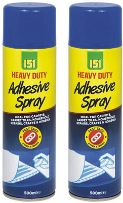 B&Q -  2 X 500Ml Adhesive Carpet Glue Spray For Multi Use Card Paper Carpet Foam Fabric Can