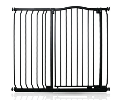 Safetots Extra Tall Curved Top Safety Gate107Cm116CmMatt BlackExtra Tall 100Cm In HeightPressure Fit Stair Gate from B&Q