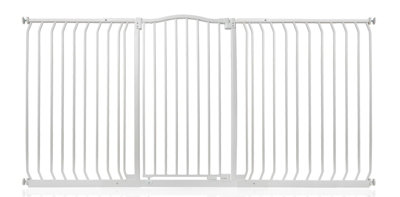Safetots Extra Tall Curved Top Safety Gate, 188Cm - 197Cm, Matt Extra Tall 100Cm In Height, Pressure Fit Stair Gate White