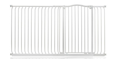 Safetots Extra Tall Curved Top Safety Gate, 189Cm - 198Cm, Matt Extra Tall 100Cm In Height, Pressure Fit Stair Gate White