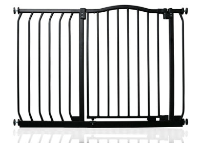 Safetots Black Curved Top Safety Gate, - 107Cm, Matt Pressure Fit Stair Gate 98Cm