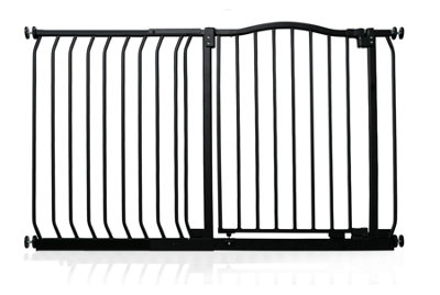 Safetots Curved Top Safety Gate125Cm134CmMatt BlackPressure Fit Stair Gate from B&Q