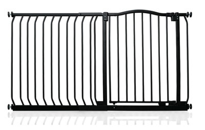 Safetots Black Curved Top Safety Gate, - 143Cm, Matt Pressure Fit Stair Gate 134Cm