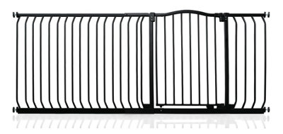 Safetots Black Curved Top Safety Gate, - 198Cm, Matt Pressure Fit Stair Gate 189Cm