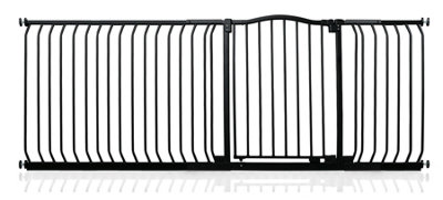 Safetots Black Curved Top Safety Gate, - 216Cm, Matt Pressure Fit Stair Gate 207Cm
