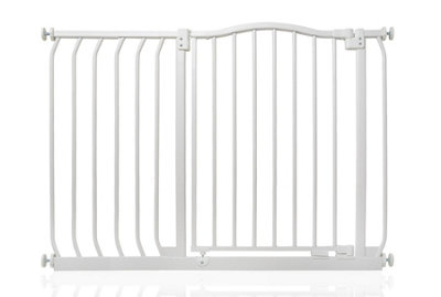 Safetots Curved Top Safety Gate98Cm107CmMatt WhitePressure Fit Stair Gate from B&Q