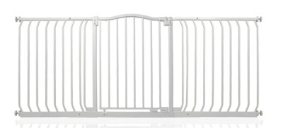 Safetots White Curved Top Safety Gate, - 179Cm, Matt Pressure Fit Stair Gate 170Cm