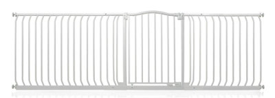 Safetots Curved Top Safety Gate, 234Cm - 243Cm, Matt Pressure Fit Stair Gate White