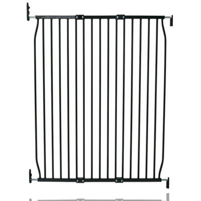 Safetots Black Extra Tall Eco Screw Fit Baby Gate, - 110Cm, Extra Tall Gate In Height, Stair Gate For Baby 100Cm