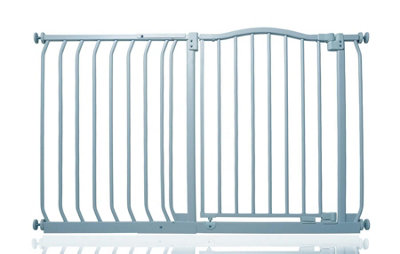 Safetots Curved Top Safety Gate, 116Cm - 125Cm, Matt Pressure Fit Stair Gate Grey