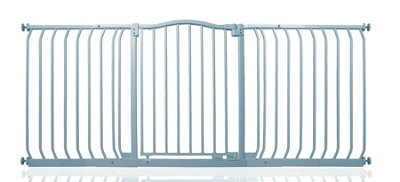 Safetots Grey Curved Top Safety Gate, - 179Cm, Matt Pressure Fit Stair Gate 170Cm