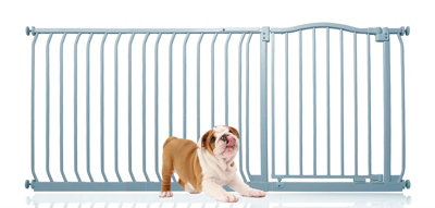 Bettacare Curved Top Dog Gate171Cm180CmMatt GreyPressure Fit Pet Gate For Dog And PuppyPet And Dog Barrier from B&Q