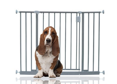 Bettacare Extra Wide Hallway Dog Gate97Cm103CmGreyPressure Fit Pet GatePuppy Safety Barrier from B&Q