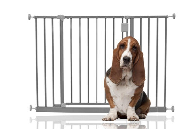 Bettacare Extra Wide Hallway Dog Gate103Cm109CmGreyPressure Fit Pet GatePuppy Safety Barrier from B&Q