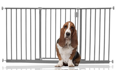 Bettacare Extra Wide Hallway Dog Gate140Cm146CmGreyPressure Fit Pet GatePuppy Safety Barrier from B&Q