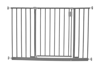 Safetots Grey Extra Wide Hallway Gate, - 115Cm, Matt Pressure Fit Baby Gate For Hallways And Wide Spaces 109Cm