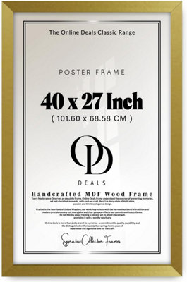 27 X 40 Inch Mdf Wood Frame With Perspex Front Dual Orientation Landscape Portrait Wall Mount (Gold) from B&Q