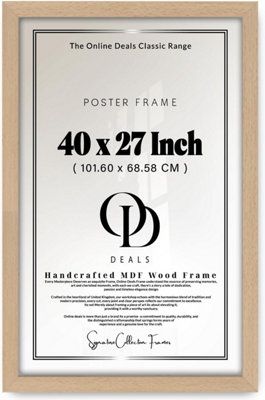 27 X 40 Inch Mdf Wood Frame With Perspex Front Dual Orientation Landscape Portrait Wall Mount (Beech) from B&Q