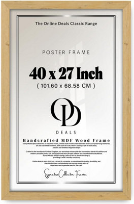 27 X 40 Inch Mdf Wood Frame With Perspex Front Dual Orientation Landscape Portrait Wall Mount (Pine) from B&Q