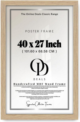 27 X 40 Inch Mdf Wood Frame With Perspex Front Dual Orientation Landscape Portrait Wall Mount  (Oak) from B&Q