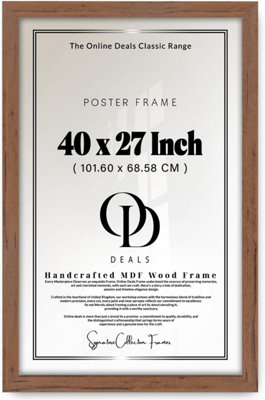 27 X 40 Inch Mdf Wood Frame With Perspex Front Dual Orientation Landscape Portrait Wall Mount (Walnut) from B&Q