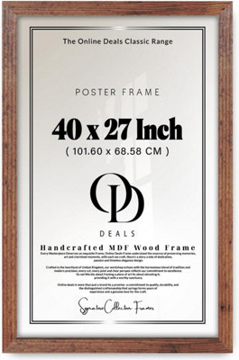 27 X 40 Inch Mdf Wood Frame With Perspex Front Dual Orientation Landscape Portrait Wall Mount (Rustic) from B&Q