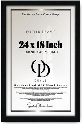 Od Deals 18X24 Inch Black  Mdf Poster Frame Perspex Front Wall Hanging Display from B&Q