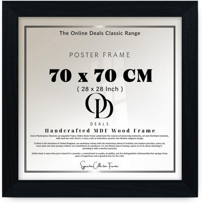 Od Deals 70X70 Cm Black Square  Mdf Poster Frame Perspex Wall Display from B&Q