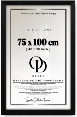 Od Deals 75X100 Cm Black Large  Mdf Poster Frame Perspex Front Wall Mount Display from B&Q