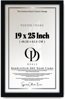 Od Deals 19X25 Inch Black Poster Frame Mdf Wood Flat Profile Perspex Front Wall Display Portrait Landscape from B&Q