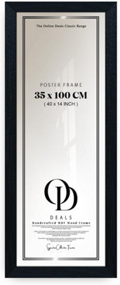 Od Deals 35X100 Cm Black Wide Panoramic Mdf Frame Perspex Front Wall Display from B&Q