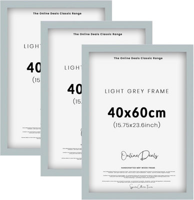 Od Deals Pack Of 3 40 X 60 Cm Eton Wood Poster Frames Silver Wall Hanging Mount With Styrene Shatterproof Sheets from B&Q