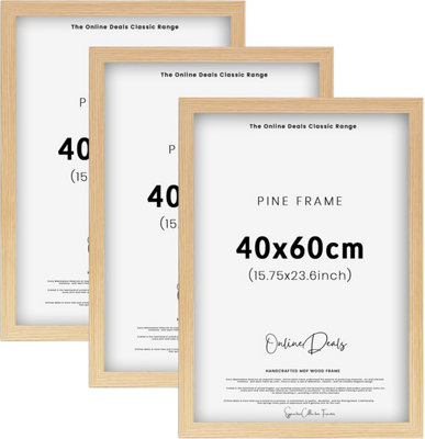 Od Deals Pack Of 3 40 X 60 Cm Eton Wood Poster Frames Pine Wall Hanging Mount With Styrene Shatterproof Sheets from B&Q