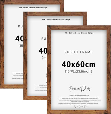 Od Deals Pack Of 3 40 X 60 Cm Eton Wood Poster Frames Rustic Wall Hanging Mount With Styrene Shatterproof Sheets from B&Q