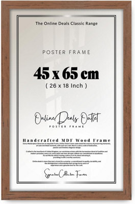 Od Deals Walnut Picture Frame 45X65Cm Mdf Finish Portrait & Landscape Hooks For Wall Art & Home Decoration from B&Q