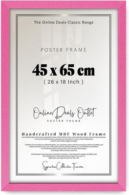 Od Deals Pink Frame 45X65Cm Mdf Finish Portrait & Landscape Hooks For Wall Art & Home Decoration from B&Q