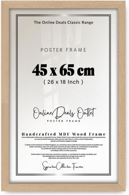 Od Deals Beech Picture Frame 45X65Cm Mdf Finish Portrait & Landscape Hooks For Wall Art & Home Decoration from B&Q