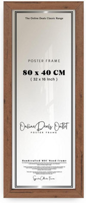 Od Deals Luxurious Walnut 80X40Cm Panoramic Mdf Wood Frame Clear Perspex Panel For Wall Living Room from B&Q