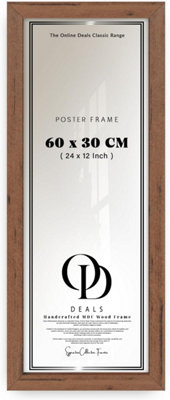 Od Deals Luxurious Walnut 60X30Cm Panoramic Mdf Wood Frame Clear Perspex Panel For Wall Living Room from B&Q