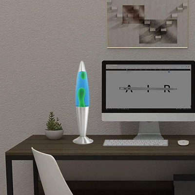 Almineez Magic 16 Inch Lamp Aluminium Soothing Colour Motion Wax And Liquid Decoration Mood Light  Green Blue from B&Q