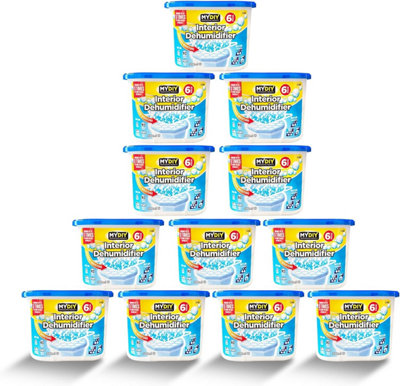 Almineez Pack Of 12 X 500Ml Interior Dehumidifiers- Helps Stop Damp, Mildew, Mould Condensation Moisture Absorber Remover
